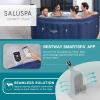 imageBestway SaluSpa Rome Smart AirJet Inflatable Hot Tub Square Portable 57 Person Spa with 180 AirJets App Control and EnergySense Cover Sand MarbleBlue