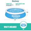 image:imageBestway Fast Set Inflatable Above Ground Pool  6 x 20 Round  PunctureResistant Tritech Material  248 Gal Capacity  Easy Setup amp Storage  Inflatable Top Ring Swimming Pool for Kids6ft X 20in