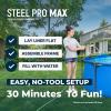 image:imageBestway Steel Pro MAX 14 x 42 Above Ground Pool Round Metal Frame Outdoor Swimming Pool for Backyard Blue Pool ONLY12 x 30