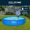 image:imageBestway Steel Pro MAX 14 x 42 Above Ground Pool Round Metal Frame Outdoor Swimming Pool for Backyard Blue Pool ONLY12 x 30