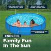 image:imageBestway Steel Pro MAX 14 x 42 Above Ground Pool Round Metal Frame Outdoor Swimming Pool for Backyard Blue Pool ONLY12 x 30