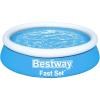 image:imageBestway Fast Set Inflatable Above Ground Pool  6 x 20 Round  PunctureResistant Tritech Material  248 Gal Capacity  Easy Setup amp Storage  Inflatable Top Ring Swimming Pool for Kids6ft X 20in