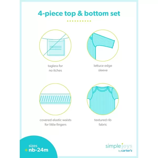 Simple Joys by Carter's Unisex Babies' 4-Piece Textured Set
