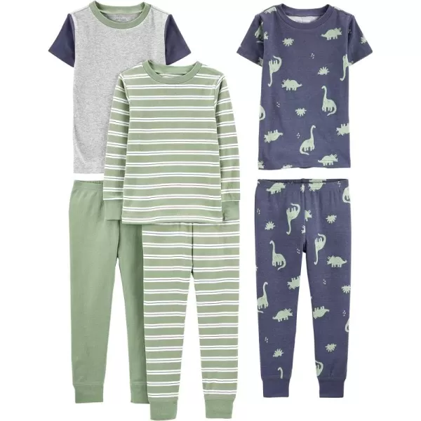 Simple Joys by Carter's Babies, Toddlers, and Boys' 6-Piece Snug-Fit Cotton Pajama Set, Pack of 3