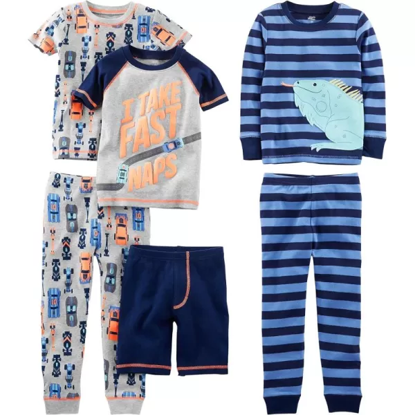 Simple Joys by Carter's Babies, Toddlers, and Boys' 6-Piece Snug-Fit Cotton Pajama Set, Pack of 3