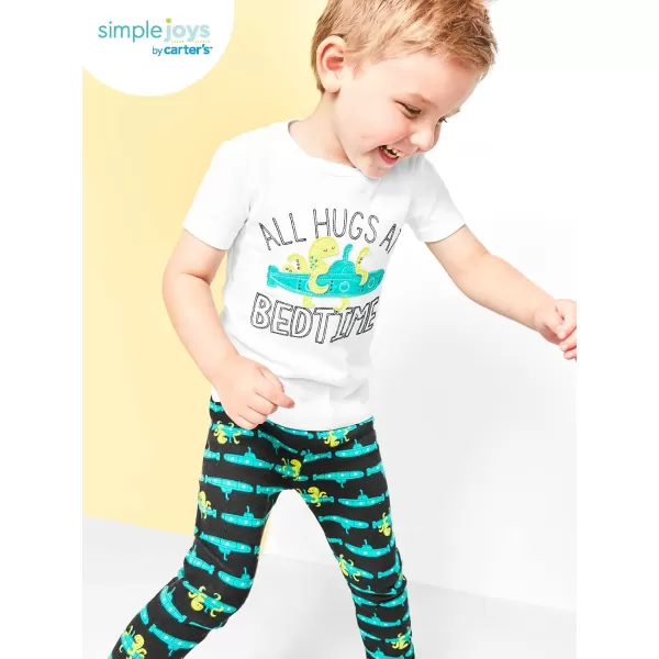 Simple Joys by Carter's Babies, Toddlers, and Boys' 6-Piece Snug-Fit Cotton Pajama Set, Pack of 3
