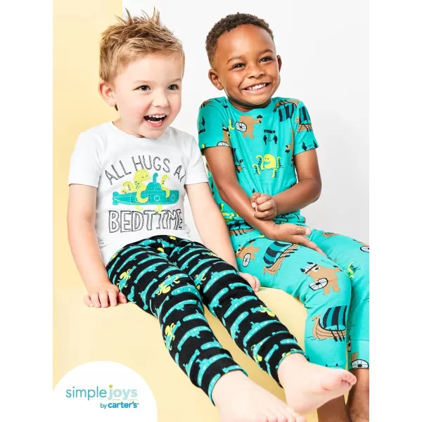 Simple Joys by Carter's Babies, Toddlers, and Boys' 6-Piece Snug-Fit Cotton Pajama Set, Pack of 3