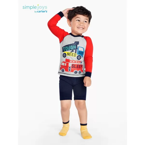 Simple Joys by Carter's Babies, Toddlers, and Boys' 6-Piece Snug-Fit Cotton Pajama Set, Pack of 3