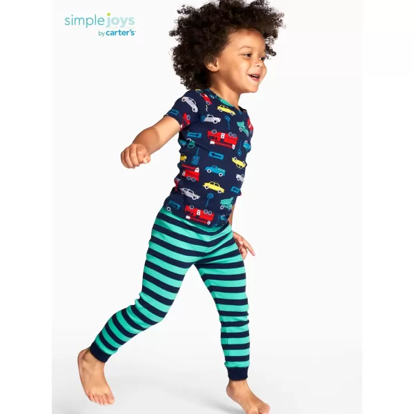 Simple Joys by Carter's Babies, Toddlers, and Boys' 6-Piece Snug-Fit Cotton Pajama Set, Pack of 3