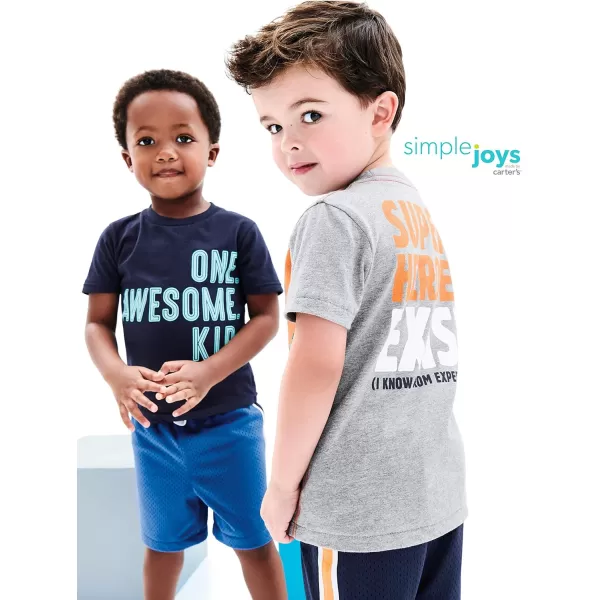 Simple Joys by Carter's Babies, Toddlers, and Boys' Short-Sleeve Shirts, Pack of 3