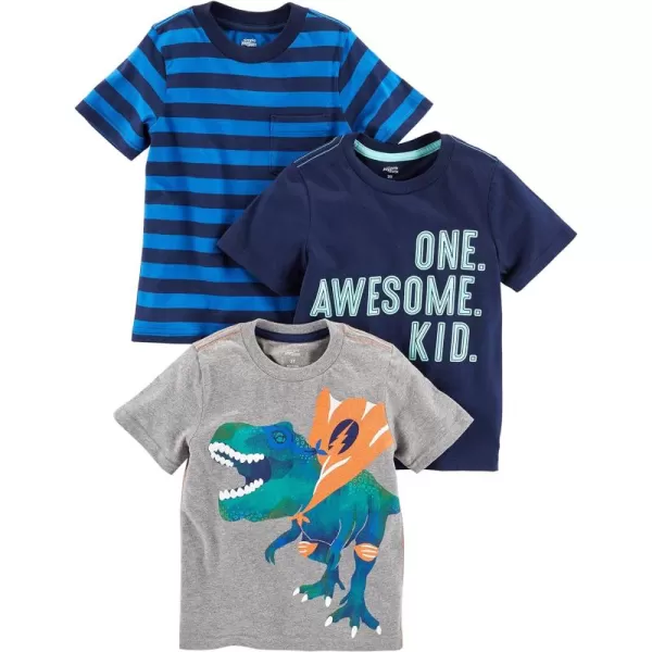 Simple Joys by Carter's Babies, Toddlers, and Boys' Short-Sleeve Shirts, Pack of 3