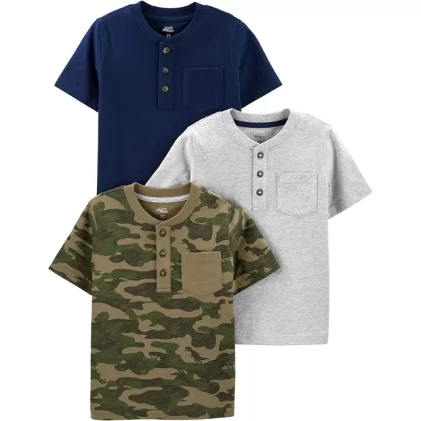 Simple Joys by Carter's Babies, Toddlers, and Boys' Short-Sleeve Shirts, Pack of 3