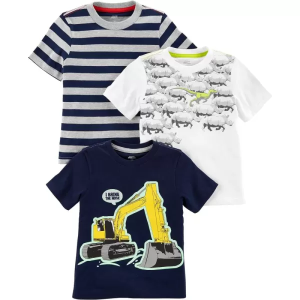 Simple Joys by Carter's Babies, Toddlers, and Boys' Short-Sleeve Shirts, Pack of 3