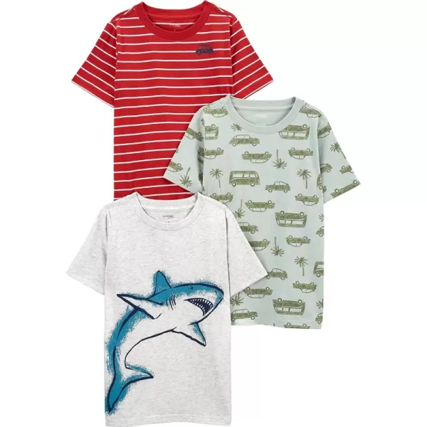 Simple Joys by Carter's Babies, Toddlers, and Boys' Short-Sleeve Shirts, Pack of 3