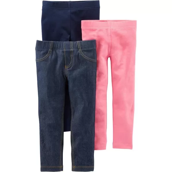 Simple Joys by Carter's Babies, Toddlers, and Girls' Leggings, Pack of 3