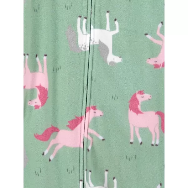 Simple Joys by Carter's Babies, Toddlers, and Girls' Loose-Fit Fleece Footed Pajamas, Pack of 2