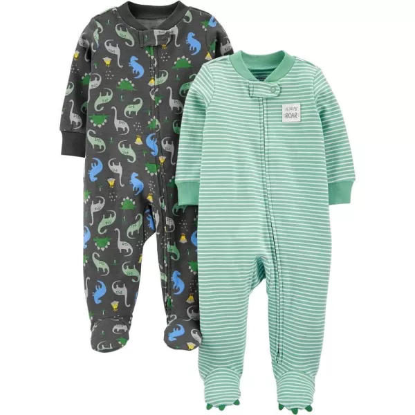 Simple Joys by Carter's Baby Boys' 2-Way Zip Cotton Footed Sleep and Play