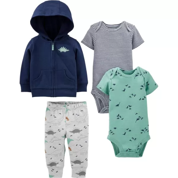 Dark Blue/Green/Grey Dinosaur/Navy Stripe