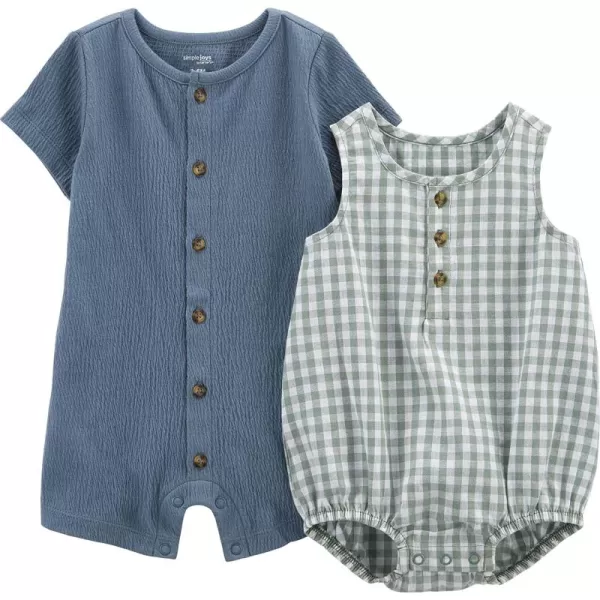Green Gingham/Tapestry Blue