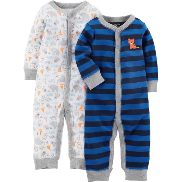 Simple Joys by Carter's Baby Boys' Cotton Footless Sleep and Play, Pack of 2