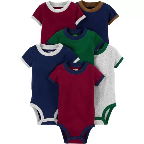 Simple Joys by Carter's Baby Boys' Short-Sleeve Bodysuit, Pack of 6