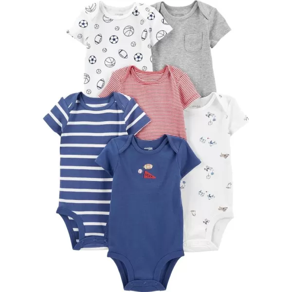 Simple Joys by Carter's Baby Boys' Short-Sleeve Bodysuit, Pack of 6