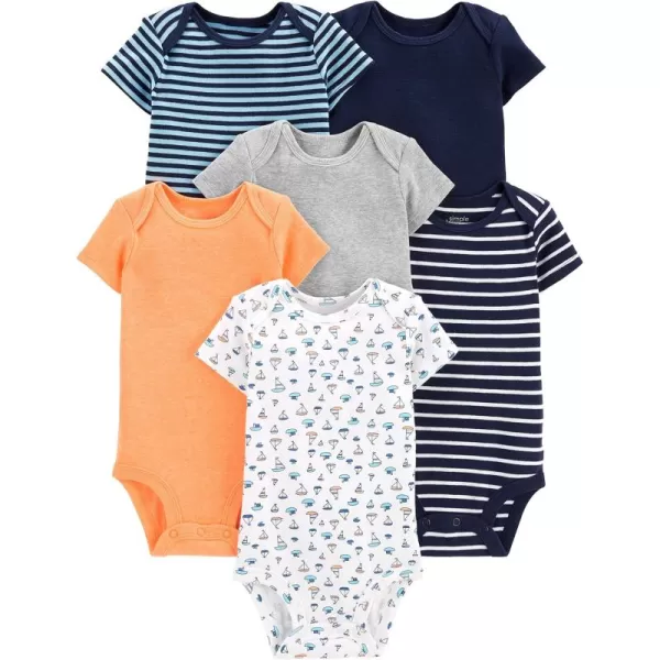Simple Joys by Carter's Baby Boys' Short-Sleeve Bodysuit, Pack of 6