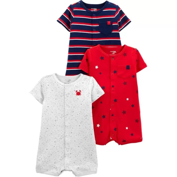 Simple Joys by Carter's Baby Boys' Snap-Up Rompers, Pack of 3