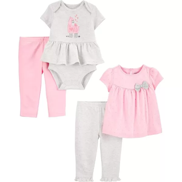 Simple Joys by Carter's Baby Girls' 4-Piece Bodysuit and Pant Set