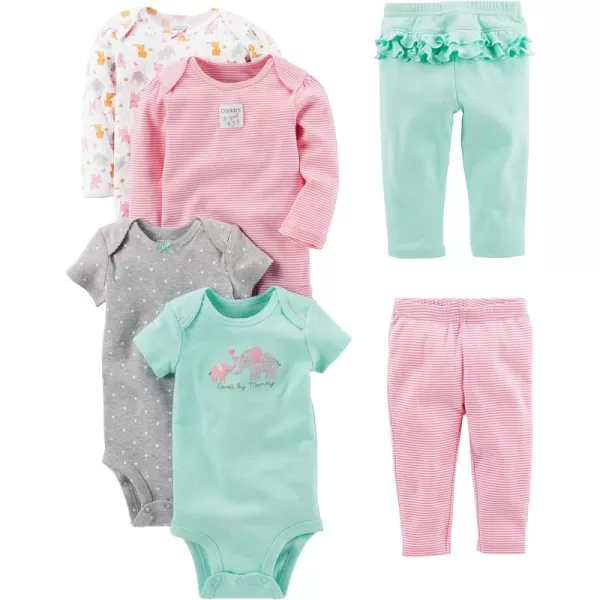 Simple Joys by Carter's Baby Girls' 6-Piece Bodysuits  and Pants Set