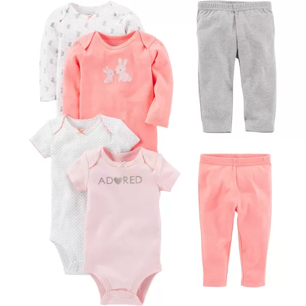 Simple Joys by Carter's Baby Girls' 6-Piece Bodysuits  and Pants Set