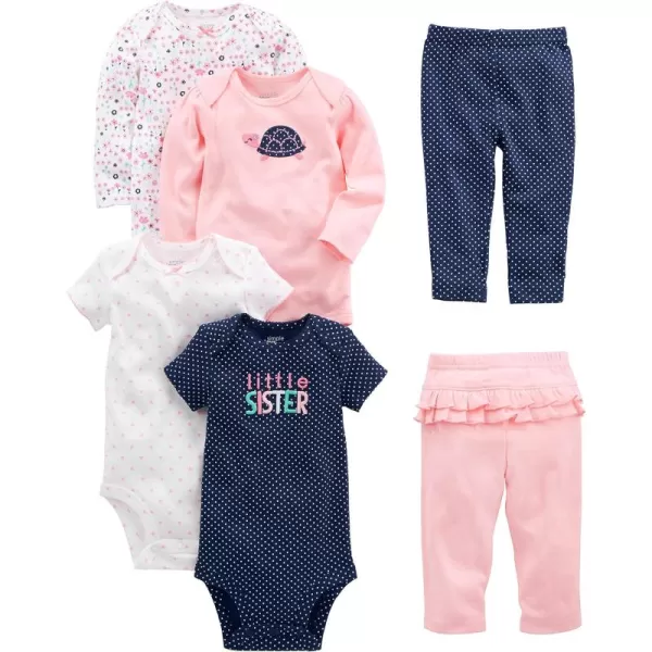 Simple Joys by Carter's Baby Girls' 6-Piece Bodysuits  and Pants Set