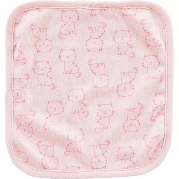 Simple Joys by Carter's Baby Girls' 8-Piece Towel and Washcloth Set, Pink/White, One Size