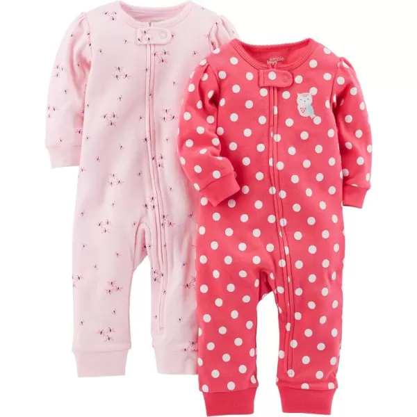 Simple Joys by Carter's Baby Girls' Cotton Footless Sleep and Play, Pack of 2