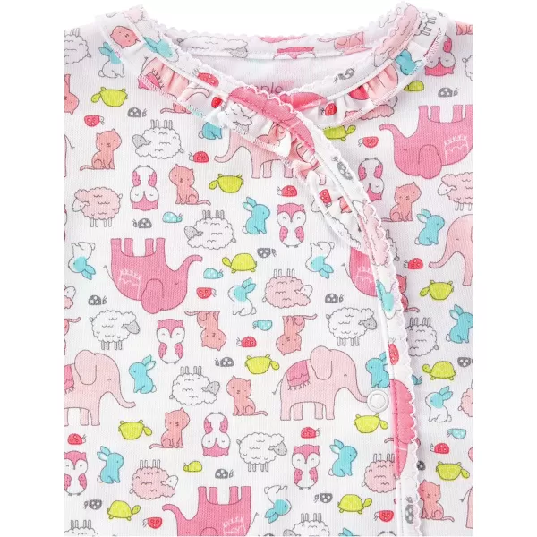 Simple Joys by Carter's Baby Girls' Cotton Snap Footed Sleep and Play, Pack of 2