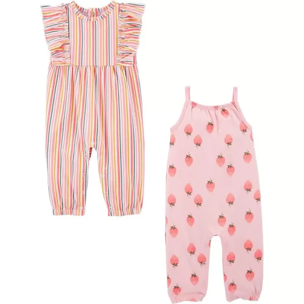 Simple Joys by Carter's Baby Girls' Fashion Jumpsuits, Pack of 2
