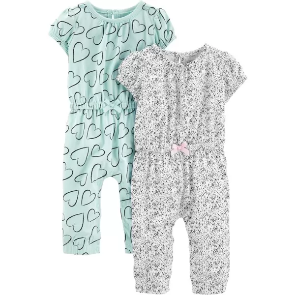 Simple Joys by Carter's Baby Girls' Fashion Jumpsuits, Pack of 2