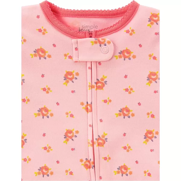 Simple Joys by Carter's Baby Girls' Fleece Footed Sleep and Play, Pack of 2