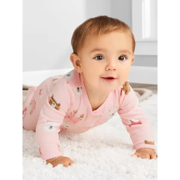 Simple Joys by Carter's Baby Girls' Fleece Footed Sleep and Play, Pack of 2