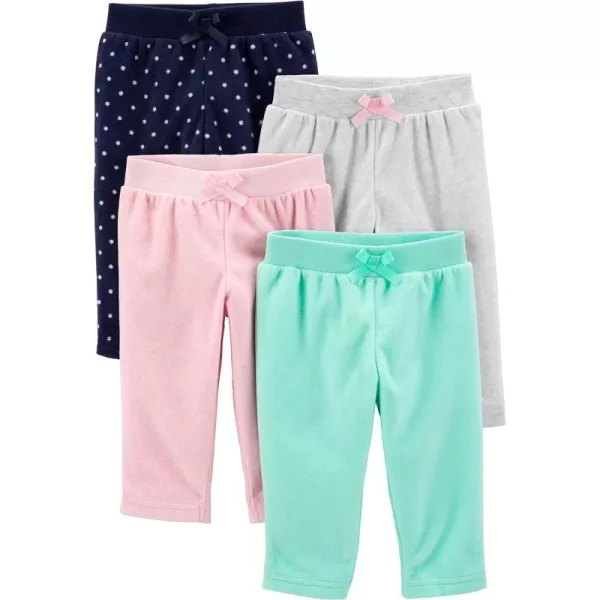 Simple Joys by Carter's Baby Girls' Fleece Pants, Pack of 4