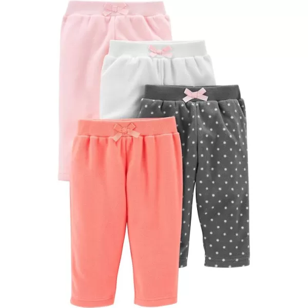 Simple Joys by Carter's Baby Girls' Fleece Pants, Pack of 4