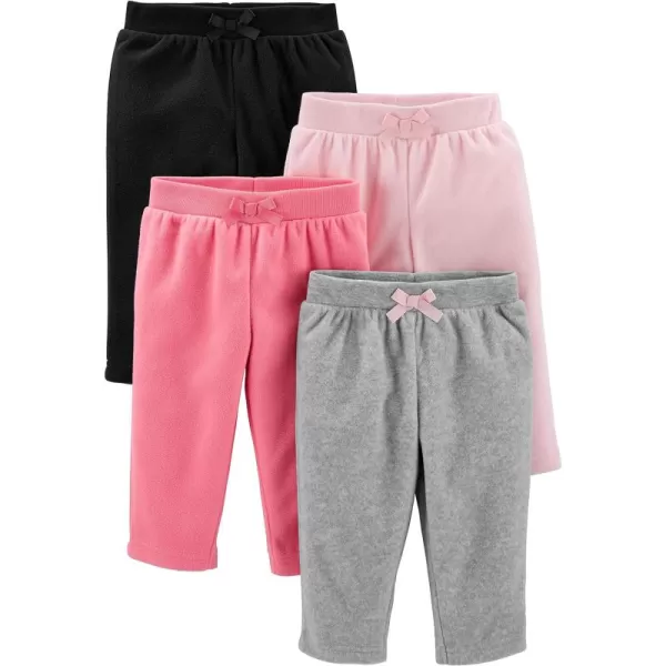 Simple Joys by Carter's Baby Girls' Fleece Pants, Pack of 4