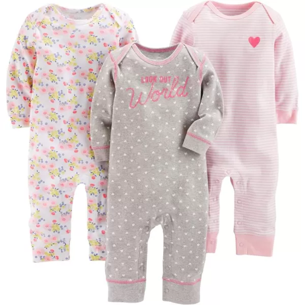 Simple Joys by Carter's Baby Girls' Jumpsuits, Pack of 3