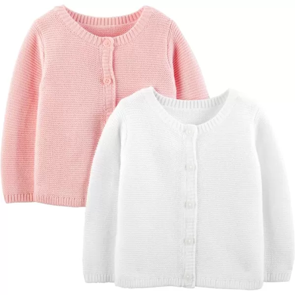 Simple Joys by Carter's Baby Girls' Knit Cardigan Sweaters, Pack of 2