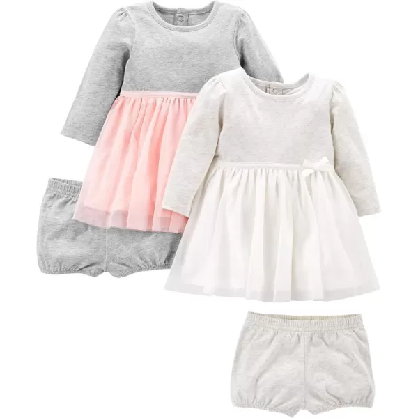Simple Joys by Carter's Baby Girls' Long-Sleeve Dress Set with Bloomers, Pack of 2