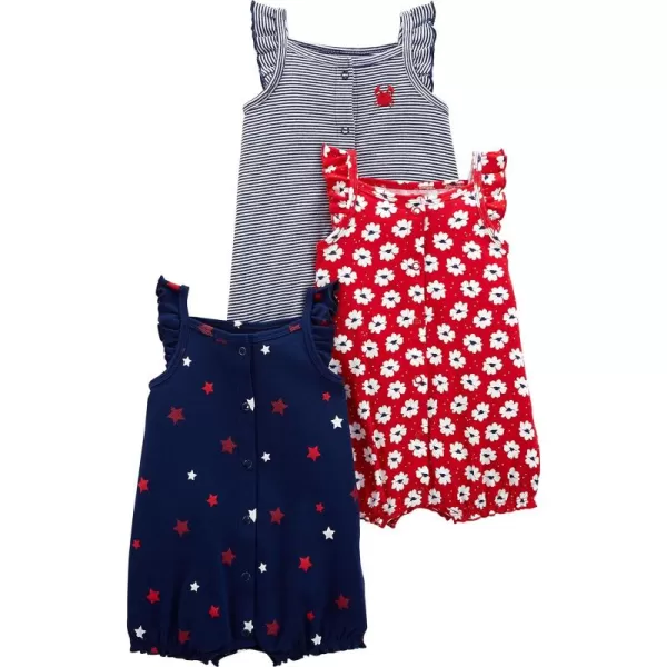 Simple Joys by Carter's Baby Girls' Snap-Up Rompers, Pack of 3