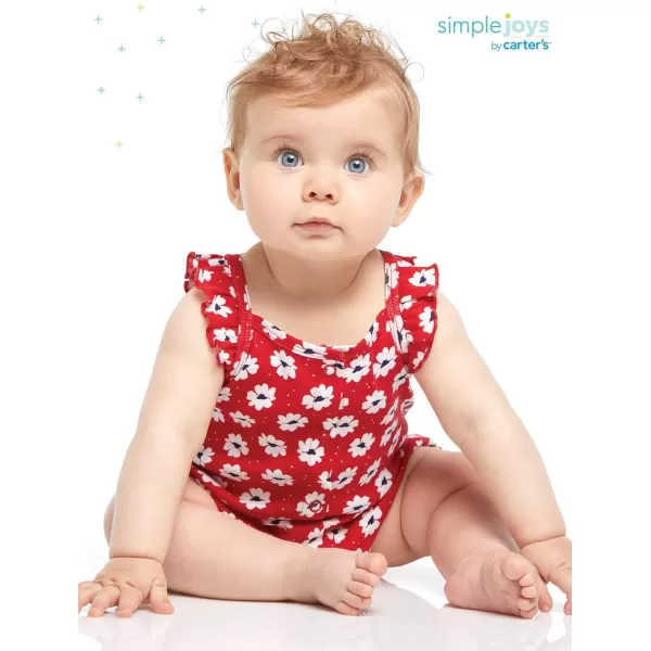 Simple Joys by Carter's Baby Girls' Snap-Up Rompers, Pack of 3