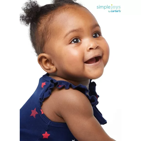Simple Joys by Carter's Baby Girls' Snap-Up Rompers, Pack of 3