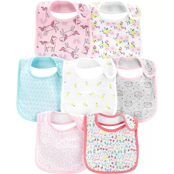 Simple Joys by Carter's Baby Girls' Teething Bibs, Pack of 7