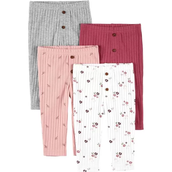 Simple Joys by Carter's Baby Girls' Textured Pants, Pack of 4